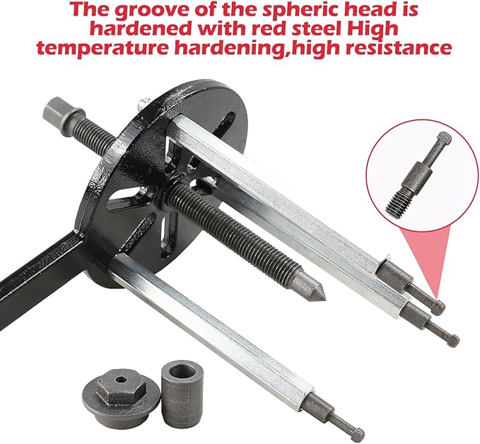 Bearing Puller Kit, Inner Hole 3-Jaw Puller with Curved Hook and Steel Collet Multi-Function Bearing Removal Tool