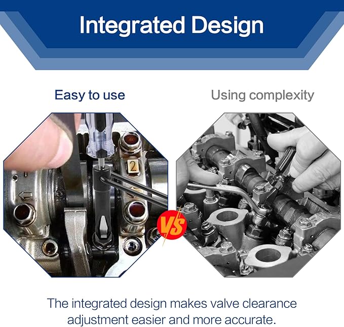 Valve Adjustment Tool for 10mm Jam Nut,with Angled Feeler Gauge, Slotted Valve Adjusting Stud,Valve Lash Adjustment Tool for Honda,Toyota,Nissan and Other Japanese Car Engines/Black Version