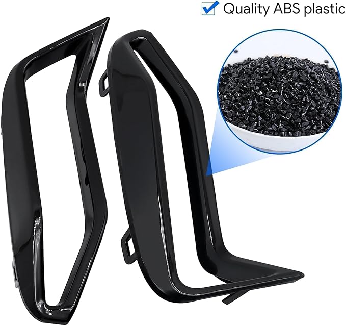 Front Bumper Side Grill Black Trim Pair Set Fit for BMW 3 Series G20 G21 M340i 2018-2022 Replace # 51118093301 51118093302 Fog Lamp Decorative Grill Trim