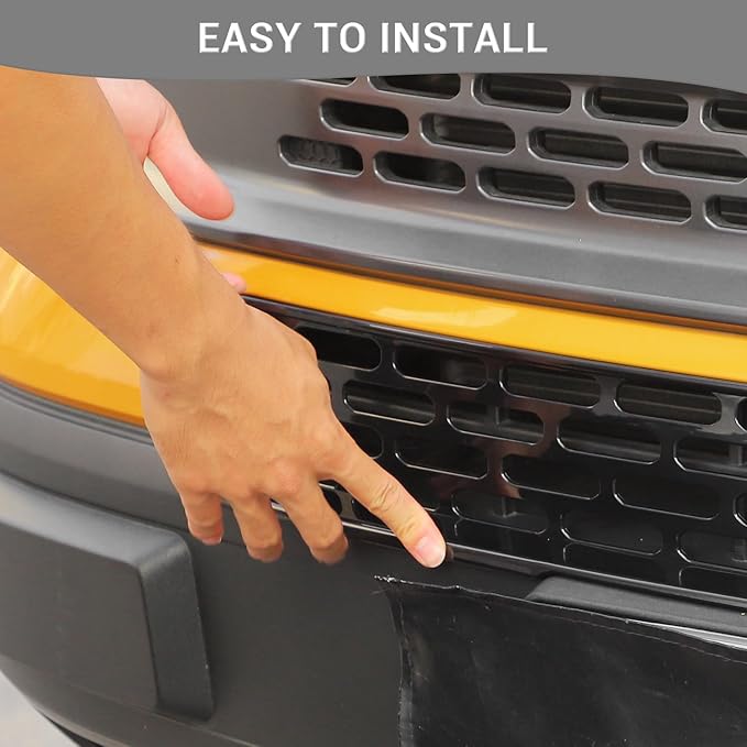 for Bronco Sport Black Front Grille Inserts Mesh Grill Trim Covers for Ford Bronco Sport 2021 2022 2023 up Black Exterior Accessories