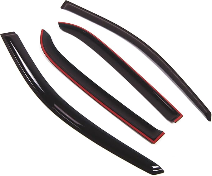 TuningPros Outside Mount Window Vent Visors Rain Guards Compatible with Kia Sportage 2005-2010 | Side Window Wind Deflectors Rain Shields | Smoke Tinted, 4 Pcs Set, DGWV-290