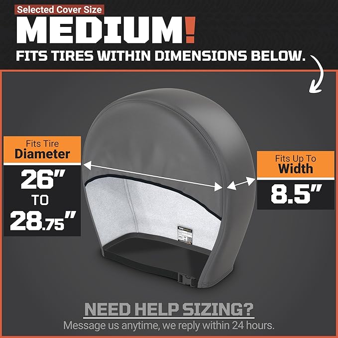 TIRESHIELD PRO Tire Covers Set of 4 - Heavy Duty All-Weather UV-Resistant Wheel Covers w/StormLock-System - Year-Round Protection for Your RV, Camper, Truck, Car & Trailer Tires w/ 26-28.75" Diameter