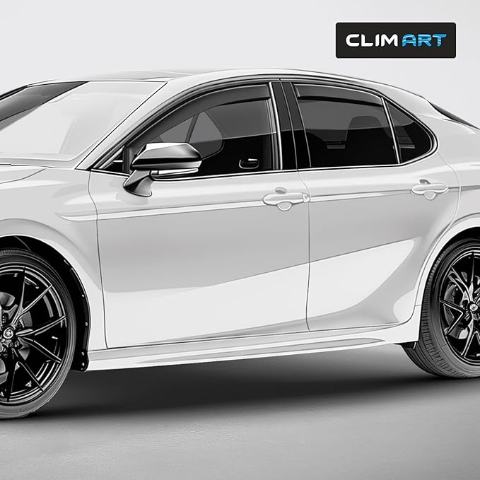 CLIM ART in-Channel Incredibly Durable Rain Guards Compatible with Toyota Camry 2018-2024, Original Window Deflectors, Vent Window Visors, Vent Deflector, 4 pcs. - 618111