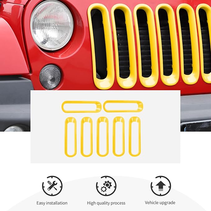 JK Grill Inserts Front Grille Mesh no Mesh Cover Guard for Jeep Wrangler JK 2007-2017 Clip-on Grille Accessories