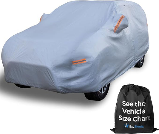 EzyShade 10-Layer SUV Car Cover Waterproof All Weather. See Vehicle Size-Chart for Accurate Fit. Outdoor Full Exterior Covers for Automobiles Heavy Duty Tarp Jeep Rav4 CRV. Size S6 (See SizeChart)