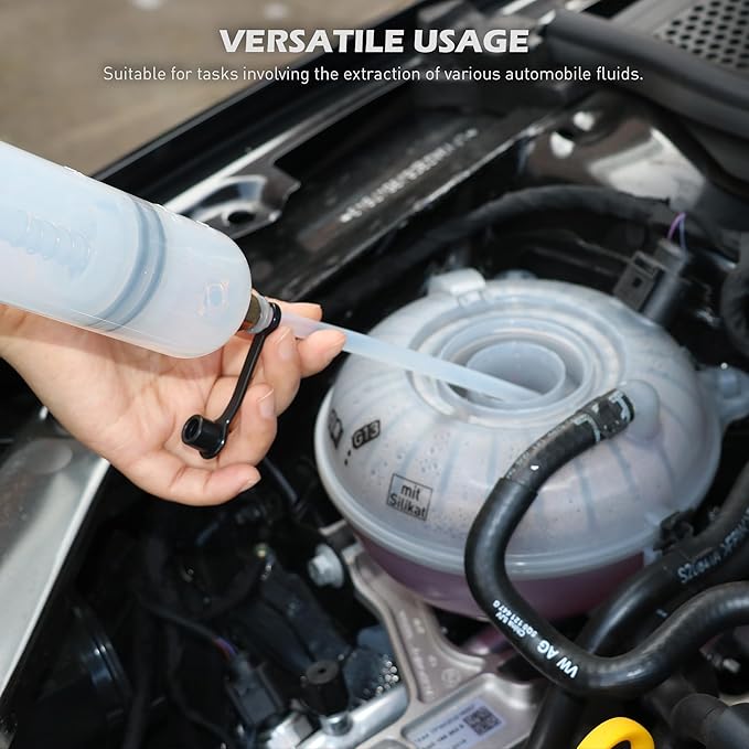 SEDY 500CC Fluid Extractor, Multi-Purpose Oil Syringe, Oil Suction Pump, Manual Extraction and Filling Pump, Automotive Oil Syringe(17.6 Oz./0.45 Qt./500 CC)