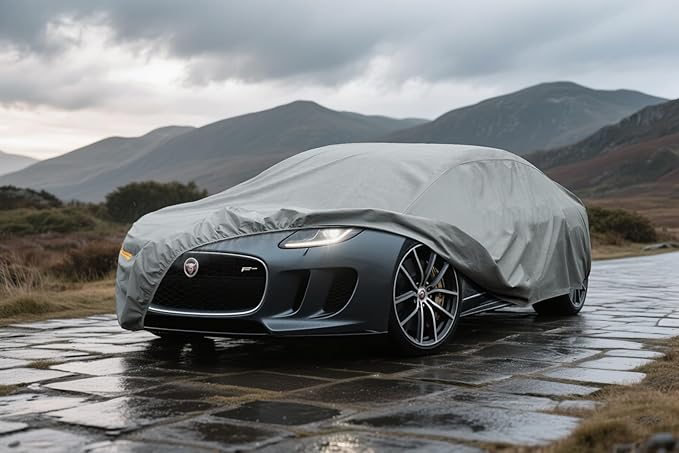 Kayme Heavy Duty Car Cover Custom Fit Jaguar F-Type, Waterproof All Weather for Automobiles, Full Exterior Covers Rain Sun UV Protection.