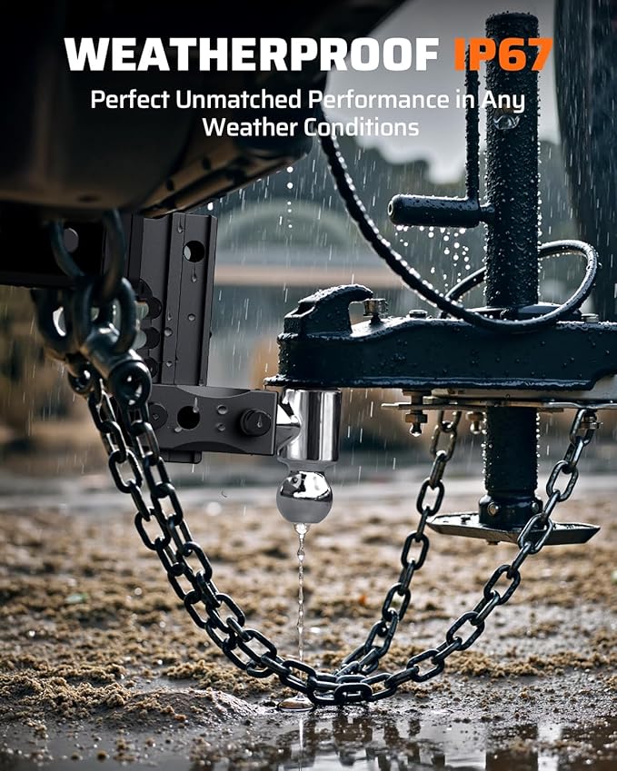 Ehaho Adjustable Trailer Hitch, Drop Hitch 2.5 Inch Receiver with 6 Inch Drop/Rise for Truck 12,500 LBS GTW, 360° Rotating Towing Hitch Balls Double Anti-Theft Locking Hitch Pins