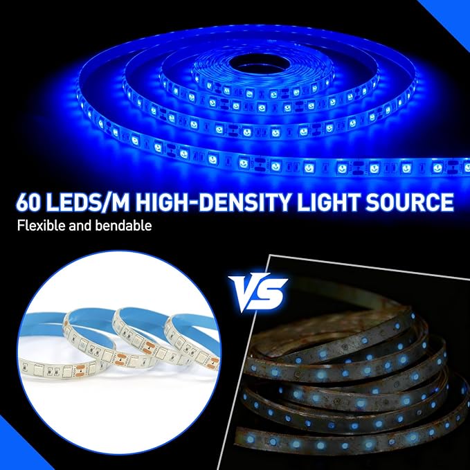 20FT RV Awning Light,12V Blue Camper Awning Lighting,Waterproof LED Strip,Exterior Underglow Lighting for RV Motorhome Travel Trailer Food Truck Outdoor Party