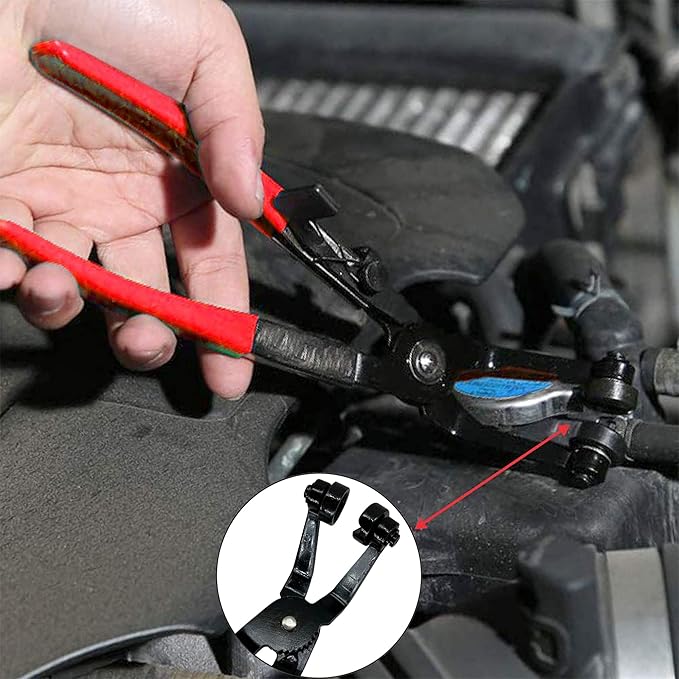 3Pcs Hose Clamp Pliers Kit, Long Reach Wire Spring Clamp Remover for Automotive Coolant Radiator Heater and Water Hose with Band Flat or Large Clamps
