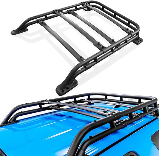 Heavy Duty Roof Rack Basket Fit for Toyota 4Runner 2010-2024 Cargo Carrier Rooftop Luggage Rack Cargo Carrier Extra Bar for Outdoors Gear Travel Bike Kayak Snowboard