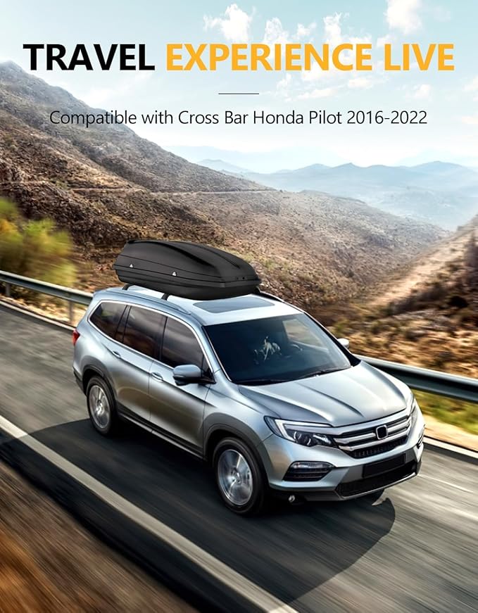 Tuyoung All Aluminum Roof Rack Cross Bars Compatible with Honda Pilot 2016-2022 with Flush Rails, 260lbs Lockable Crossbars Rooftop Cargo Bag Kayak Luggage Snowboard Carrier Kayak Bike Accessories