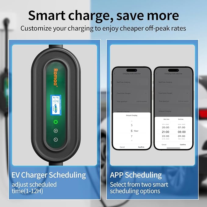 EV Charger Level 2 40 Amp – Portable J1772 9.6kW 240V Charger, ETL Listed (UL 2594/2231) & FCC, NEMA Type 4 IP66, NEMA 14-50 Connection, Adjustable 16–24–32–40A, 25FT Length, Home EV Charging Station
