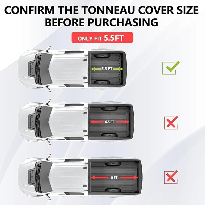 Hard Quad-Fold Tonneau Cover Truck Bed Fits 2004-2014 Ford F-150 and 2006-2014 Lincoln Mark LT Styleside (Not for Flareside) 5.5FT(66") Bed