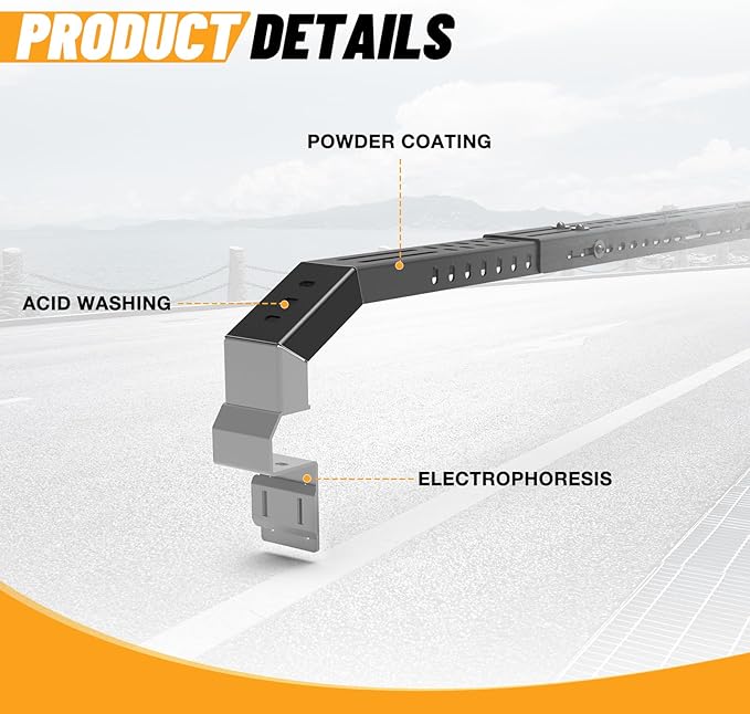 Universal Truck Bed Cross Bar for Full-Size and Mid-Size Trucks, Heavy-Duty Adjustable Cargo Support, Mounted on Inner Side of Truck Bed, Sold as Single Bar (Minimum 2 Bars Required for Use)