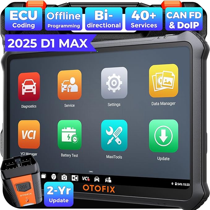 OTOFIX D1 Max OE Full System Diagnostics Scanner 2025 Ver, [2-Years Free Update] Bi-Directional Scan Tool for Car, 40+ Service Functions, Advanced ECU Coding, 10000+ Car Coverage, V.A.G Guided