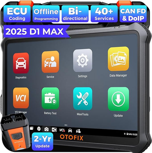 OTOFIX D1 Max OE Full System Diagnostics Scanner 2025 Ver, [2-Years Free Update] Bi-Directional Scan Tool for Car, 40+ Service Functions, Advanced ECU Coding, 10000+ Car Coverage, V.A.G Guided