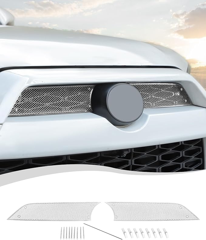 Hoolcar Front Grill Mesh Cover Center Grille Protector Insert Compatible with Toyota 4Runner 2010-2023, Exterior Accessories, Silver