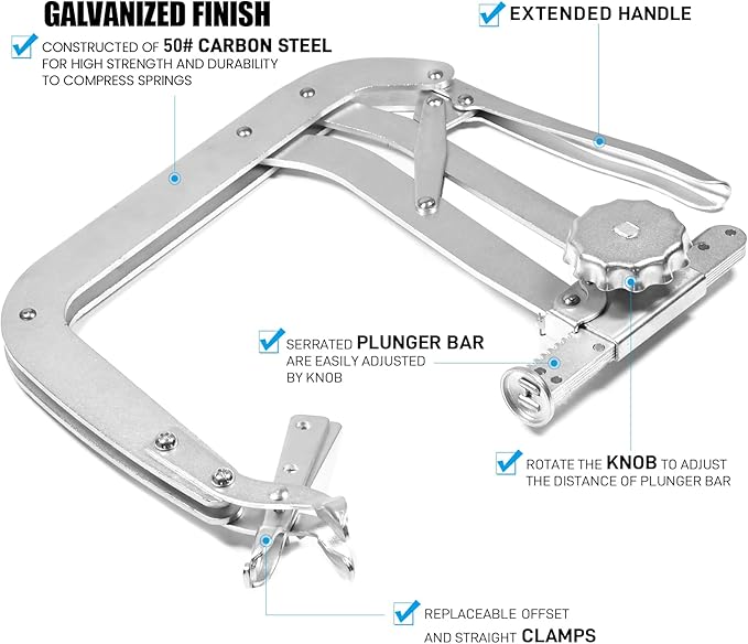 Heavy Duty 10inch Valve Spring Compressor Tool Universal Automotive Engine Valve Spring Removal Tool for Cars Trucks and More