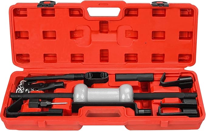13pcs Slide Hammer Dent Puller Set, Automotive Dent Remover with 10lbs Slide Hammer Universal Slide Hammer Auto Body Truck Repair Tool Kit with Carrying Case