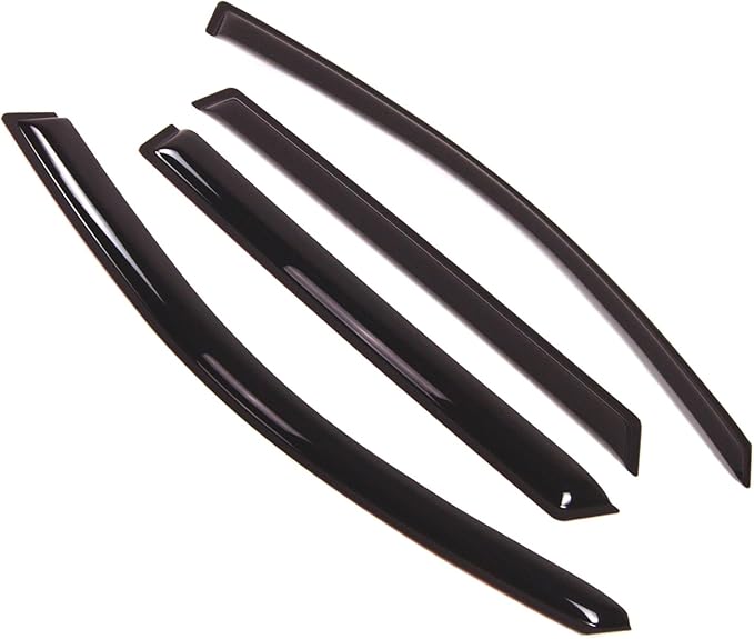 Tuningpros WD2-286 Dark Smoke 4 Pcs Set Window Visor (Outside Mount) Deflector Rain Guard Compatible with 2011-2015 Kia Sorento