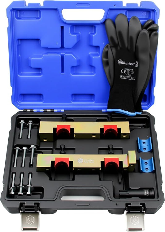 Engine Timing Tool Kit Compatible with Mercedes Benz M133 M270 M274, 15PCS Camshaft Locking Alignment Timing Tools Set with Carrying Case & Gloves