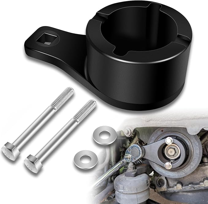 Sunluway for Toyota/Lexus Crankshaft Damper Pulley Holding Holder Tool fits 3.0L 3.3L V6, 4.0L 4.3L 4.7L V8 Engine Crank Pulley Tool Harmonic Damper Tool with 2PCS Crank Bolts