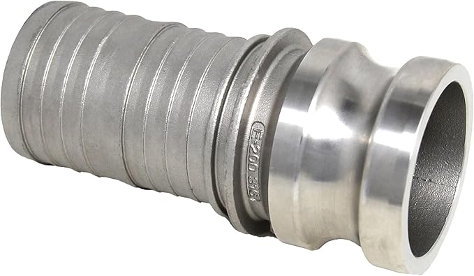 1'' Male Camlock to Male Hose Shank Adapter - Stainless Steel 316 Type E - Industrial Grade, Durable, Corrosion Resistant, Quick Connect Fitting