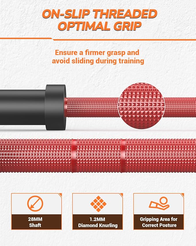 7ft Olympic Barbell Bar, 44LB Load 1500 lbs Capacity, Weight Bars for Gym Home Exercises, Weights Lifting, Squat, Powerlifting, Bench Press Bar Fit 2" Plates
