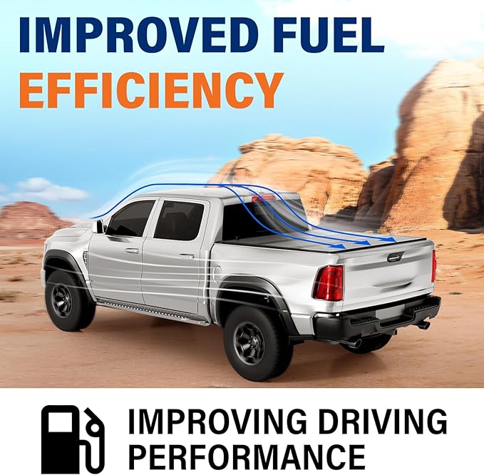 FRP Hard Tri-fold Tonneau Cover Fold Truck Bed Covers Compatible with 2015-2026 Ford F150 | F150 Lightning 5' 5" Bed (66")