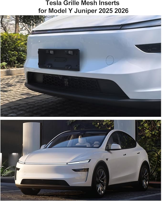 for Tesla Grille Mesh Inserts Model Y Juniper 2025 2026 Front Air Inlet Vent Grille Cover Replacement Vent Cover Model Y Accessories Abs Air Intake Protector Detachable Version