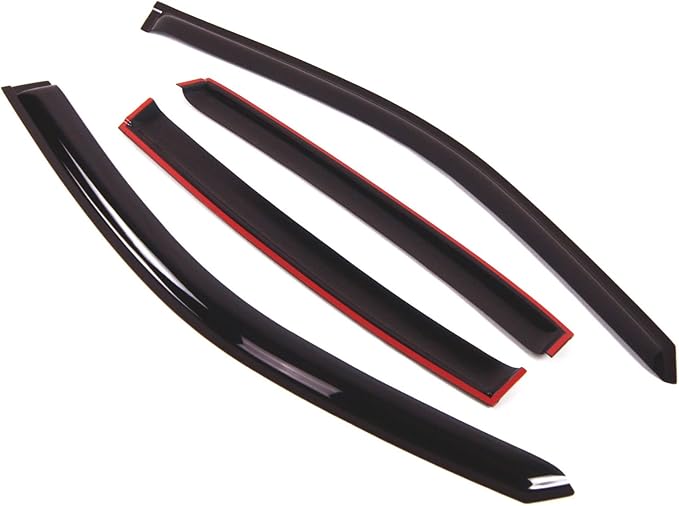 Tuningpros WD2-016 Dark Smoke 4 Pcs Set Window Visor (Outside Mount) Deflector Rain Guard Compatible with 1997-2005 Buick Park Avenue