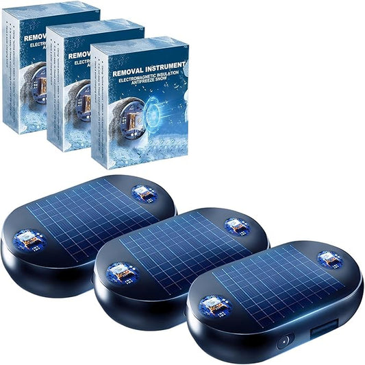 Anti-Freeze Electromagnetic Car Snow Removal Device,Solar Electromagnetic Car Snow Removal Device,Automotive Electromagnetic Snow Removal Tool Car Defroster（3Pcs）
