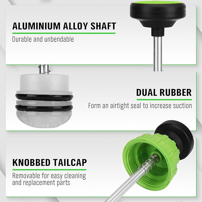 SWANLAKE 500cc Fluid Extractor & Fill Pump, Automotive Fluid Pump Extractor, Oil Change Pumps with 23'' Long Hose, 2PCS 12'' Extension Tubes, Suction Pumps for Lawn Mowers Cars