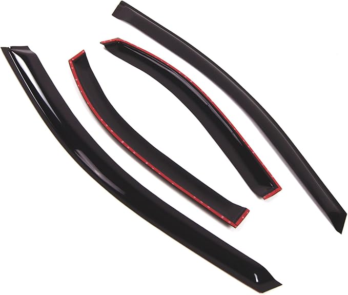 TuningPros Outside Mount Window Vent Visors Rain Guards Compatible with Hyundai Elantra 1996-2000 | Side Window Wind Deflectors Rain Shields | Smoke Tinted, 4 Pcs Set, DGWV-251