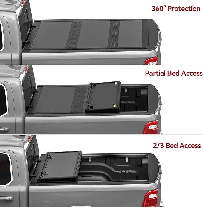 YITAMOTOR Low-Profile Hard Tri-Fold Truck Bed Tonneau Cover Compatible with 2015-2026 Chevy Colorado/GMC Canyon with 5.2 ft Bed