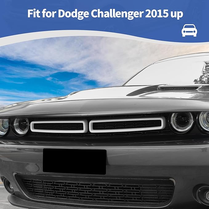 for Challenger Grille Insets Trim Cover Fit for Dodge Challenger 2015-2023 White Exterior Accessories 2pcs