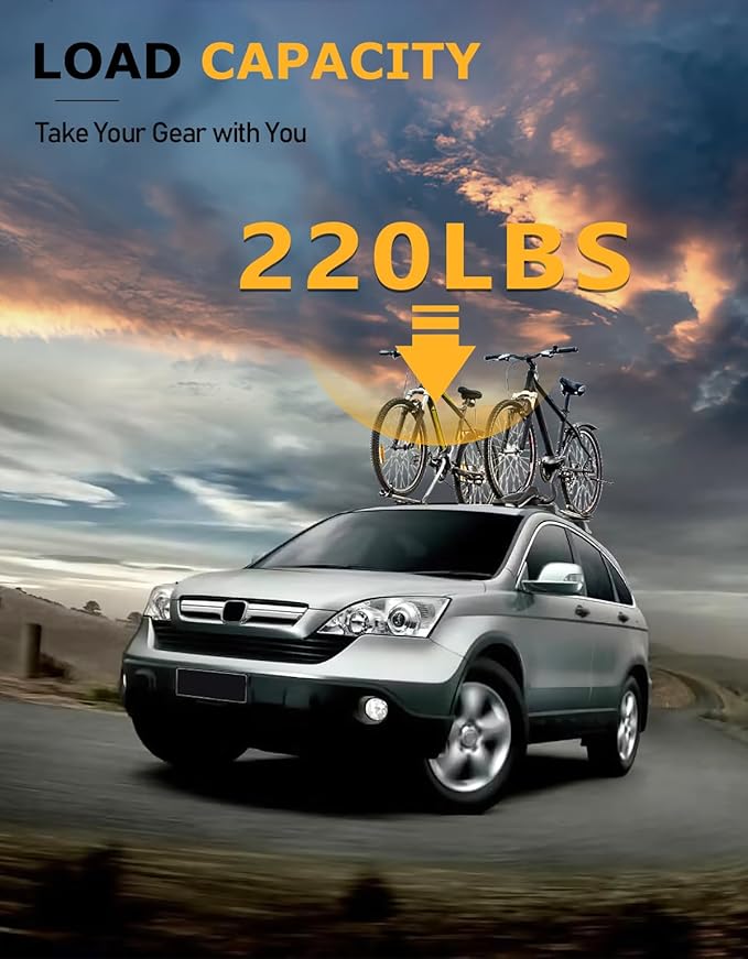 Tuyoung Lockable Roof Rack Cross Bars Compatible with Honda CRV CR-V 2007-2011 EX EX-L LX 2.4L L4, 220lbs Aluminum Heavy Duty Crossbar Roof Rail Rooftop Cargo Luggage Racks Carrier Black Accessories