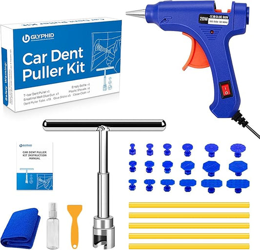 Car Dent Repair Removal Kit Small Paintless Auto Body Puller Remover Tool Tools,28Pcs Dent Pull Kits,Dent Remover Tool for Car Door Dents Hail Damage Refrigerator Dents (28Pcs-kit)