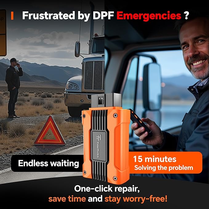 Real-Time DPF Regeneration Monitor, OBD2 Code Reader for Heavy Duty Truck Compatible with Volvo Engines, Condition-Based Regen and Reset for Smoother Driving