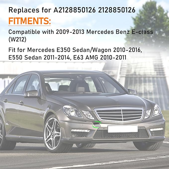 Compatible with 2010-2013 Mercedes Benz Tow Hook Cover for E-Class W212 E300 E350 E400 E550 A2128850126(Black,Right Passenger Side),Front Bumper Towing Eye Cap