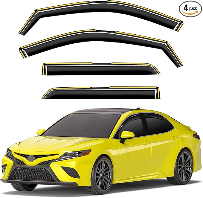 in-Channel Window Rain Guards Fit for Toyota Camry 2018-2024 Extra Durable Rain Guards Side Window Deflectors Vent Visors Vent Shades Exterior Car Accessories Visors - 4 pcs