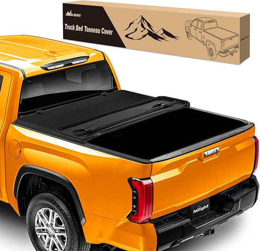 Nilight Soft Tri-fold Truck Bed Tonneau Cover Fits for Toyota Tundra 2022 2023 2024-6.5ft