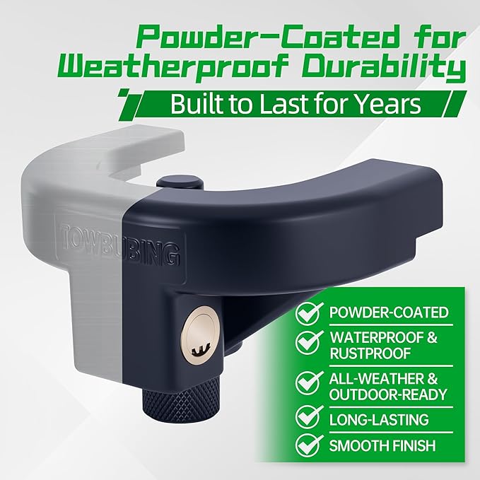 Trailer Hitch Lock Kit (for 2-5/16" Trailers) Heavy Duty Anti Theft Trailer Coupler Locks for RV, Camper, Trailer, Boat, Caravan - Reinforced Solid Steel Tow Lock for Trailer Tongue (2-5/16in)