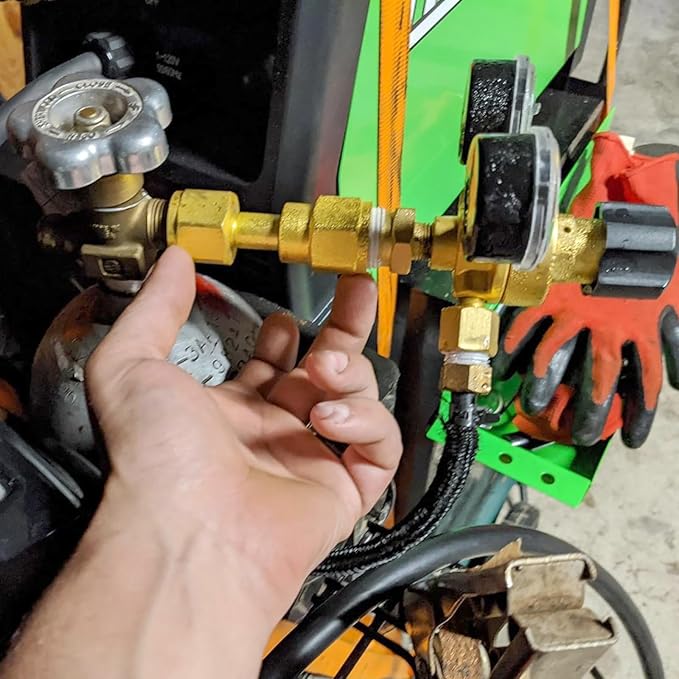 CGA-320 Tank to CGA-580 Bottle Regulatory Miller Wire Welder Thread converter Copper # 806 CO2 Carbon Dioxide Bottom to Argon Flowmeter