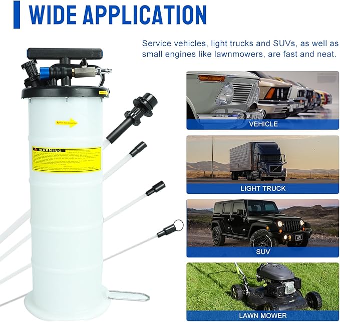 EASYBERG Pneumatic/Manual 6.5L Oil Extractor Oil Changer Vacuum Fluid Petrol Fuel Extractor Automotive Oil Extractor Pump Manual Fluid Extractor Pump Tank Remover