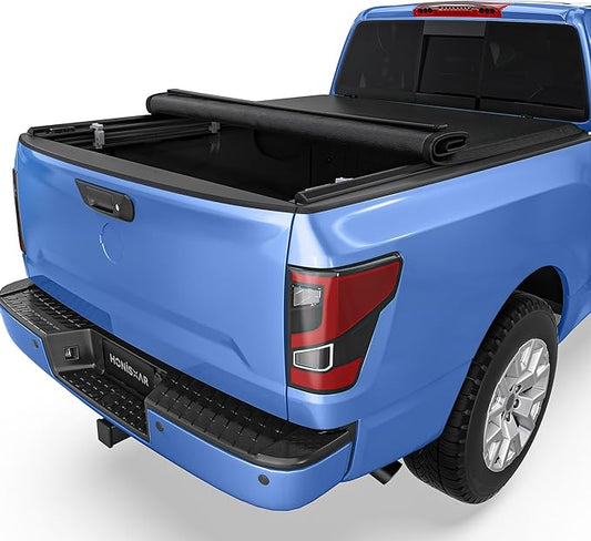 Soft Roll-Up Truck Bed Tonneau Cover Compatible with Nissan Frontier 2005-2026, 5 Ft Bed (NOT for México)