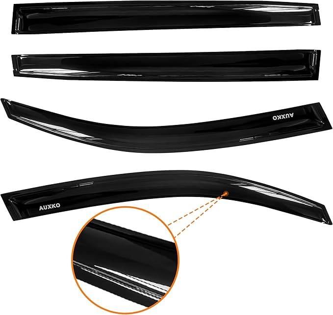 AUXKO Rain Guards for Volkswagen (VW) Tiguan 2024-2018, Window Vent Visors Accessory - Tape-On Rain Guard Window Visor for Volkswagen Tiguan Auto Car, Side Window Wind Deflectors & Visors Smoke Black