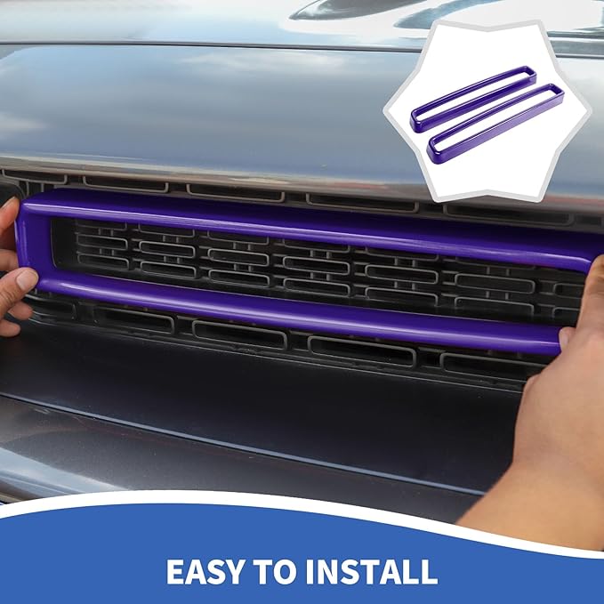 Front Grille Inserts Grill Guard Compatible with 2015-2024 Dodge Challenger Exterior Accessories, Purple