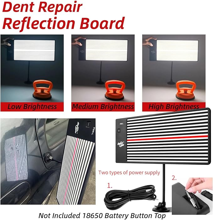 Super PDR Dent Puller Kit Paintless Dent Repair Kit for Car – Slide Hammer Suction Cup and PDR Light for 98% Auto Body Dent Removal, Hail Damage & Appliance Dents or Vehicle Dent Removal